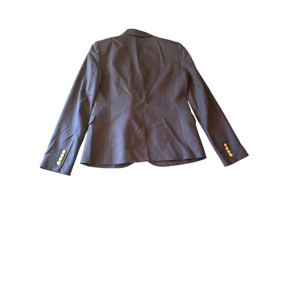 J. Crew Navy Wool-Blend Schoolboy Blazer Womens Size 2 With Gold Buttons Lined - Picture 7 of 7